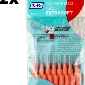 TePe Extra Soft Lichtrood 0,5mm - 2 x 8 stuks - Voordeelverpakking