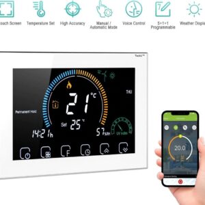 TechU™ Smart Thermostaat Relax - Wit - Alleen voor Elektrische Vloerverwarming - App & Wifi - Google Assistant & Alexa