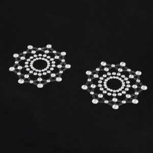 Tepel sieraad - Nipple sticker - Tepel sticker - Tepelstickers - Burlesque - Partyaccessoire - Diamantjes - Steentjes - Wit - 1 paar