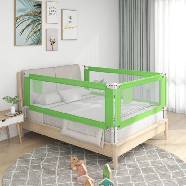 The Living Store Bedhekje peuter 200x25 cm groen stof The Living Store