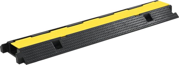 The Living Store Drempel kabelbeschermer - Enkele tunnel - Rubber - 100 x 25 x 5.9 cm - Geel/Zwart - 5 ton draagvermogen