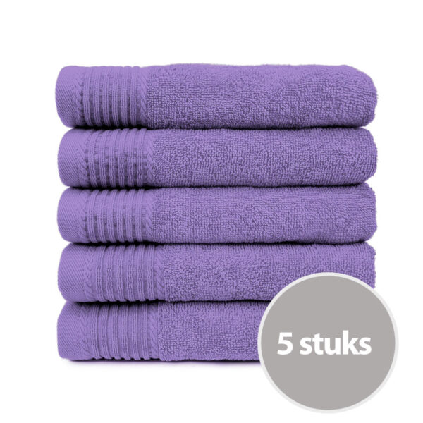 The One Badhanddoek 450 gram 70x140 cm Paars (5 stuks)