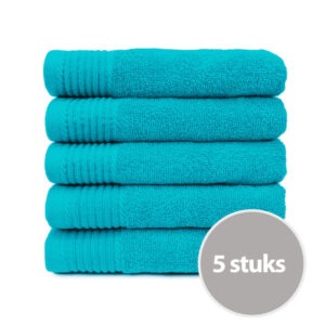 The One Handdoek 450 gram 50x100 cm Turquoise (5 stuks)
