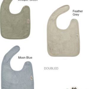 Timboo Bavetten Doubled set van 3 kleuren : Feather Grey, Moon Blue , Whisper Green