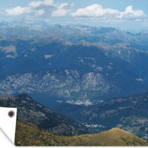 Tuin decoratie Luchtfoto van het Nationaal park Val Grande in Italië - 40x30 cm - Tuindoek - Buitenposter