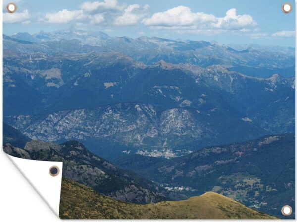 Tuin decoratie Luchtfoto van het Nationaal park Val Grande in Italië - 40x30 cm - Tuindoek - Buitenposter