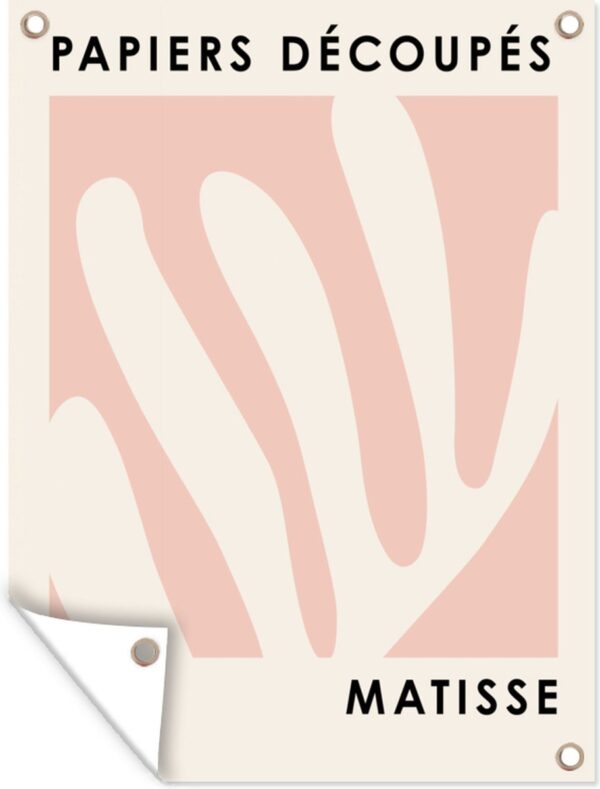 Tuin decoratie Matisse - Roze - Pastel - Abstract - 30x40 cm - Tuindoek - Buitenposter