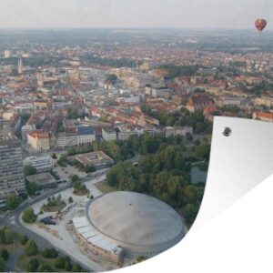 Tuindecoratie Luchtfoto van de Duitse stad Braunschweig - 60x40 cm - Tuinposter - Tuindoek - Buitenposter