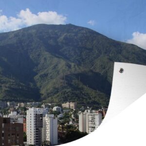 Tuindecoratie Skyline gebouwen Caracas en Ávila in Venezuela - 60x40 cm - Tuinposter - Tuindoek - Buitenposter