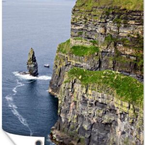 Tuindecoratie Steile Kliffen van Moher in Ierland - 40x60 cm - Tuinposter - Tuindoek - Buitenposter