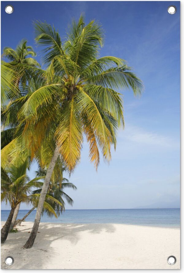 Tuindecoratie Verlaten strand bij de San Blas-eilanden in Panama - 40x60 cm - Tuinposter - Tuindoek - Buitenposter