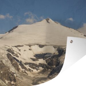 Tuindecoratie Zon beschijnt een gletsjer in het Nationaal park Hohe Tauern in Oostenrijk - 60x40 cm - Tuinposter - Tuindoek - Buitenposter