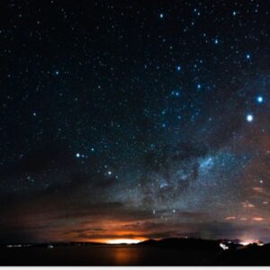 Tuinposter Boliviaanse sterrennacht boven Isla del Sol - 60x30 cm - Tuindoek - Buitenposter