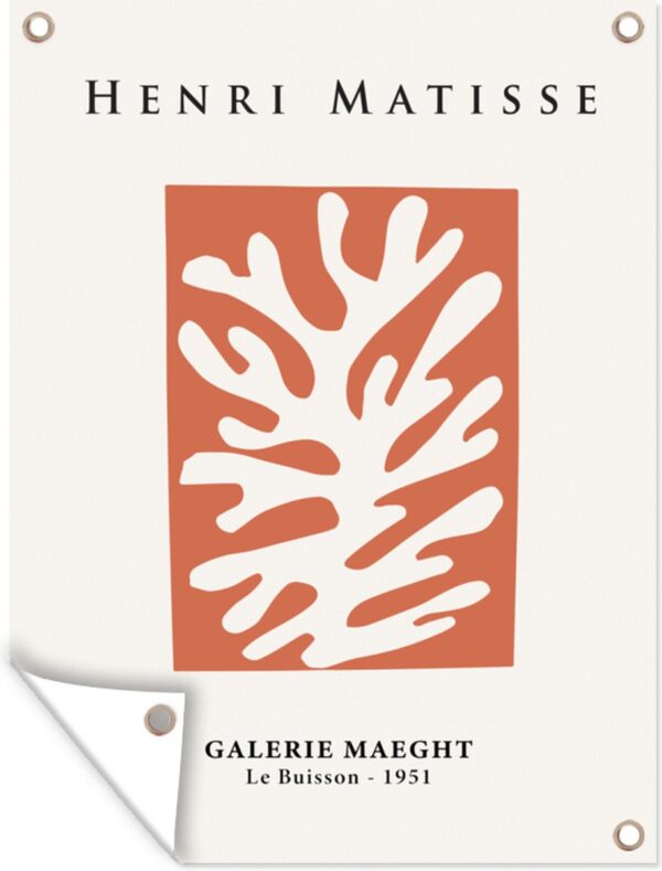 Tuinposter - Tuindoek - Tuinposters buiten - Abstract - Oude meesters - Rood - Henri Matisse - 90x120 cm - Tuin