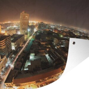 Tuinposter - Tuindoek - Tuinposters buiten - Een nacht uitzicht op Karachi - 120x80 cm - Tuin