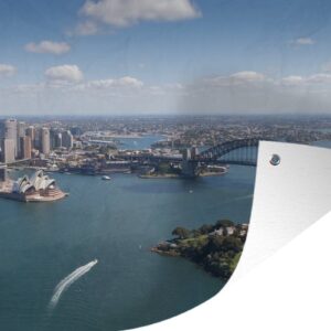 Tuinposter - Tuindoek - Tuinposters buiten - Luchtfoto van de enorme Australische stad Sydney - 120x80 cm - Tuin