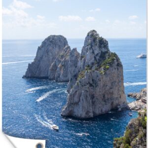 Tuinposters buiten Mooie rotsformatie in de zee van Capri in Italië - 60x90 cm - Tuindoek - Buitenposter