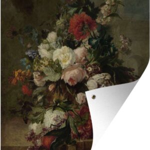 Tuinschilderij Stilleven met bloemen - Schilderij van Harmanus Uppink - 60x80 cm - Tuinposter - Tuindoek - Buitenposter