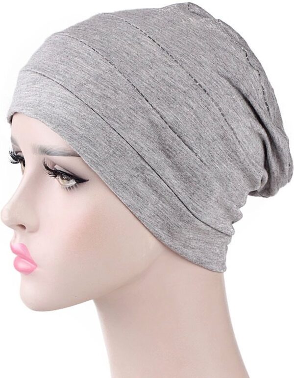 Tulband - Head wrap - Chemo muts - Haarband Damesmutsen - Tulband cap - Hoofddeksel - Beanie - Hoofddoek - Muts - Grijs - Hijab - Slaapmuts - Hoofdwear - Haarverzorging