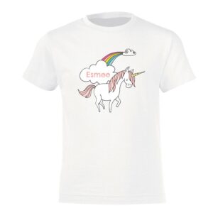 Unicorn T-shirt voor kinderen bedrukken - Wit - 8 jaar