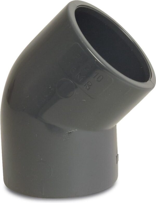 VDL Knie 90° PVC-U 10 mm lijmmof 16bar grijs