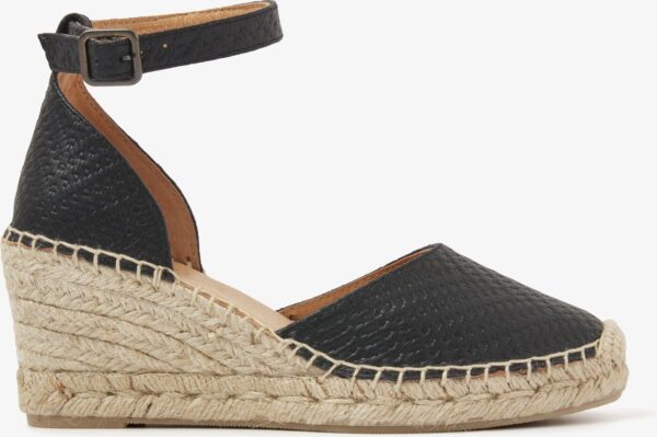 VIA VAI Flora Braid Espadrilles - Met Sleehak - Zwart - Maat 37