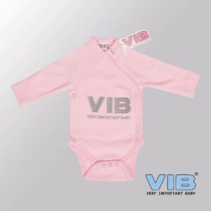 VIB® - Rompertje Luxe Katoen - Very Important Baby (Roze) - Babykleertjes - Baby cadeau