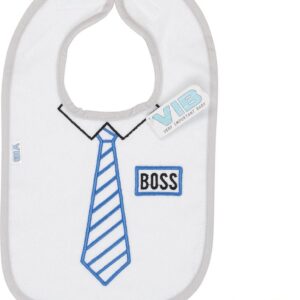 VIB® - Slabbetje Luxe velours - Boss met stropdas - Babykleertjes - Baby cadeau