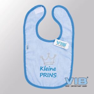 VIB® - Slabbetje Luxe velours - Kleine Prins (Blauw) - Babykleertjes - Baby cadeau