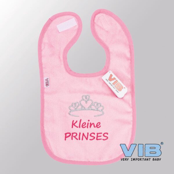 VIB® - Slabbetje Luxe velours - Kleine Prinses (Roze) - Babykleertjes - Baby cadeau