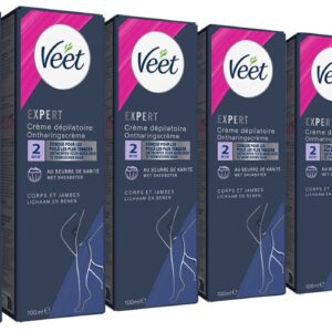 Veet Expert Ontharingscreme met sheaboter - Lichaam & benen - Alle huidtypes - 100ml - 6 stuks - Voordeelverpakking