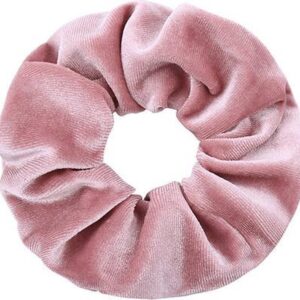 Velvet scrunchie/haarwokkel, oud roze