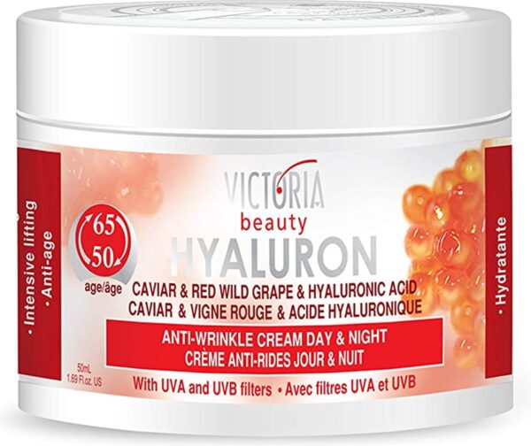 Victoria Beauty - Hyaluron gezichtscreme 50 ml met caviar en rode wilde druif 50 - 65 jaar