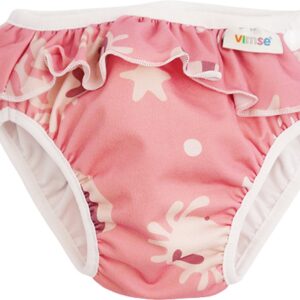 Vimse Pink Whale - Wasbare Zwemluier - XL - Met roesjes - Waterdicht - Baby Zwemluier - Herbruikbaar