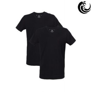 Vinnie-G Heren T-shirt V-hals Zwart 2-pack