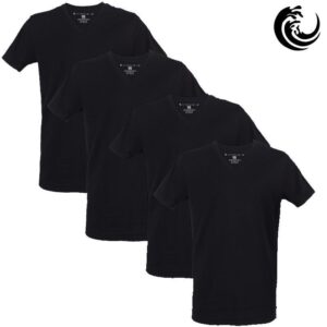 Vinnie-G Heren T-shirt V-hals Zwart 4-pack