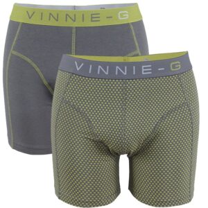 Vinnie-G boxershorts Lime Dot - Grey 2-pack -M