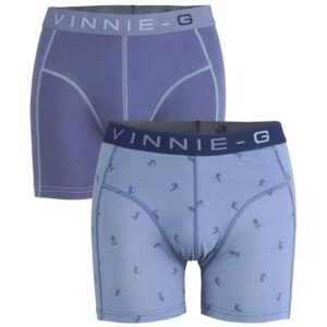 Vinnie-G boxershorts Ski Blue - Print 2-pack -S