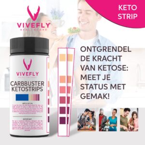 Vivefly Healthcare - Ketonenteststrips Nauwkeurige (100 stuks) voor Optimaal Keto dieet en Vetverbranding - Eenvoudige Urine Analyse - Ondersteuning bij Gewichtsverlies