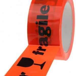 Waarschuwingstape / breekbaar PP tape oranje 48mm x 66 meter - 1 rol