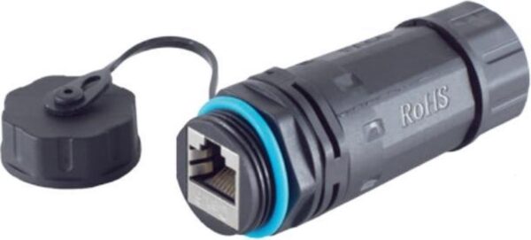 Waterproof IP68 STP CAT6 koppelstuk - industrieel / zwart