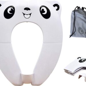 Wc verkleiner opvouwbaar - Licht en Compact Reis-Formaat WC Bril - Toilet trainer voor peuters onderweg - Panda Wit