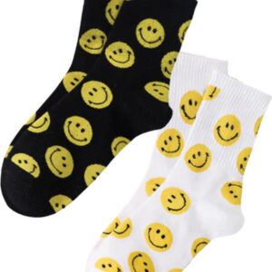 Winkrs - Vrolijke Sokken met Smileys - Set van 2 paar maat 36-41 -dames/tieners/sportsokken
