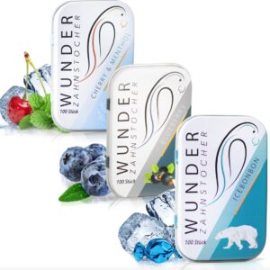 Wonder Tandenstokers - Tandenstoker met smaak - Sensationele smaakbeleving - Verfris de Adem - Suikervrij - Assorti Bos,Kers,Ice