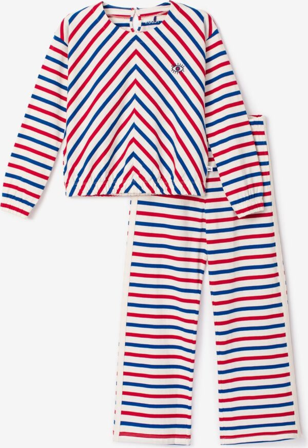 Woody X Anne Kurris pyjama meisjes/dames - multicolor gestreept - 233-18-APF-S/974 - maat 116