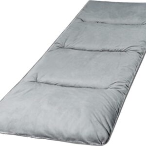 XL campingbed, veldbedonderlegger, 190 x 75 cm, martrat voor veldbed, inklapbaar, zacht en goed isolerende katoenen matras met hoogwaardige polyestervulling, grijs