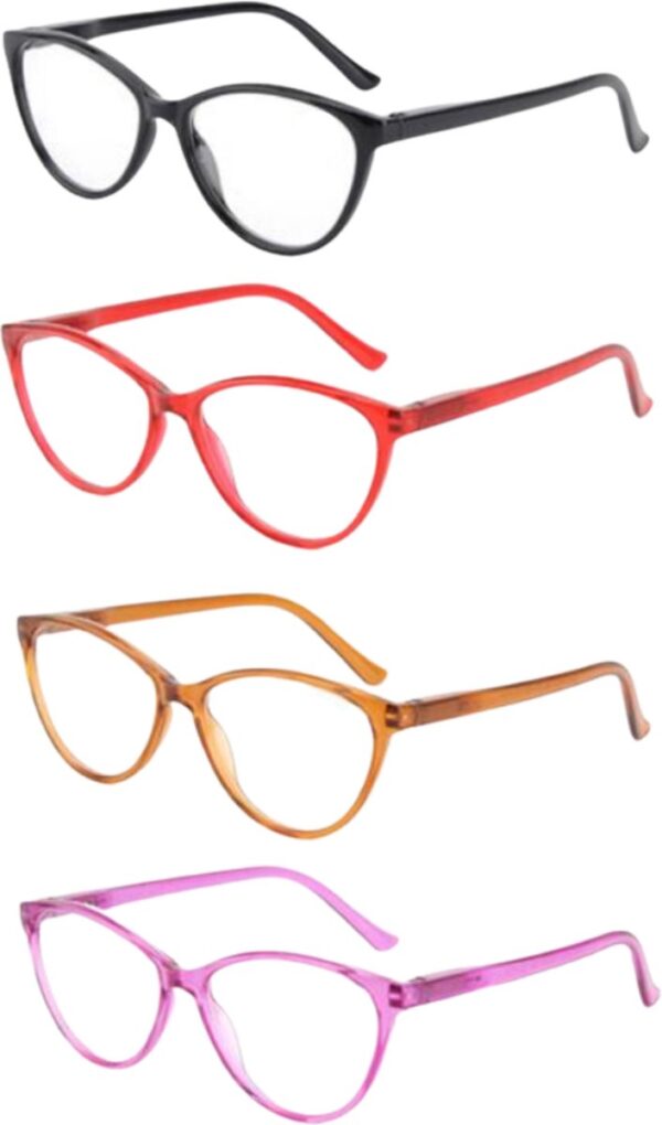 XYZ Eyewear Set van 4 Leesbrillen +1.00 - Dames - Heren - Leesbrillen - Trendy - Lees bril - Leesbril met sterkte - Voordeel - Cateye - Met sterkte +1.00