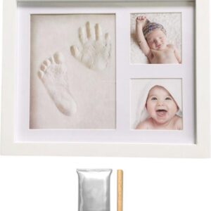 XYZ Goods Baby Fotolijst - met Klei Afdruk Voet en Hand ( Gipsafdruk baby ) - Kraamcadeau Jongen / Kraamcadeau Meisje - Babyshower - Kraampakket / Geboorte Cadeau - Baby Artikelen
