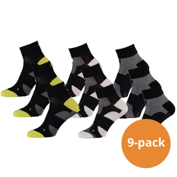 Xtreme Fietssokken Quarter 9-pack Multi Black-39/42