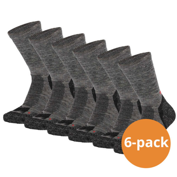 Xtreme Hiking Sokken Wol 6-pack Multi Antraciet